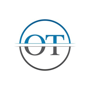 İlk Monogram Harf Ot Logosu Tasarım Vektör Şablonu. Ot Harfi Logo Tasarımı