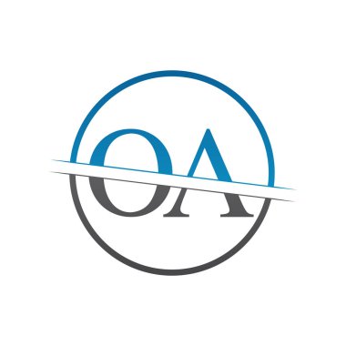 İlk Monogram Harf Oa Logo Tasarım Vektör Şablonu. Oa Harf Logosu Tasarımı