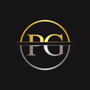İlk Monogram Harf Pg Logo Tasarım Vektör Şablonu. Pg Harf Logosu Tasarımı
