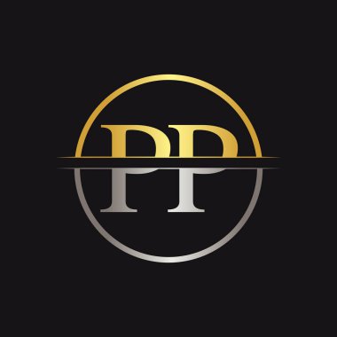 İlk Monogram Harf Pp Logosu Tasarım Vektör Şablonu. Pp Harf Logosu Tasarımı