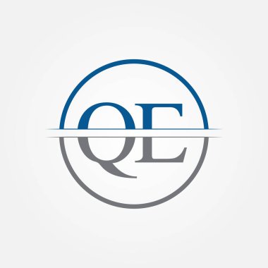 İlk Monogram Harf QE Logo Tasarım Vektör Şablonu. QE Harf Logosu Tasarımı