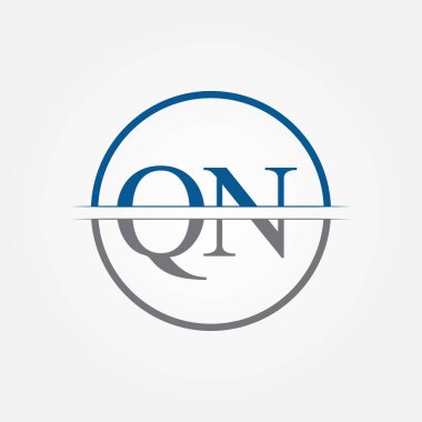 İlk Monogram Harf QN Logo Tasarım Vektör Şablonu. QN Harf Logo Tasarımı