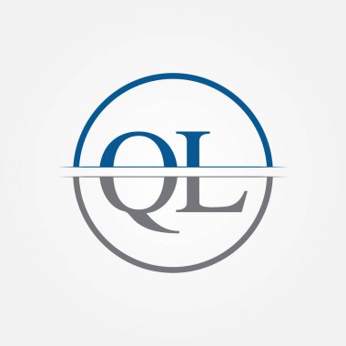 İlk Monogram Harf QL Logo Tasarım Vektör Şablonu. QL Harf Logo Tasarımı