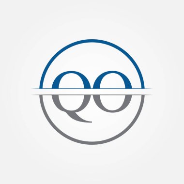 İlk Monogram Harf QO Logo Tasarım Vektör Şablonu. QO Harf Logosu Tasarımı