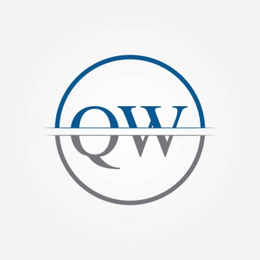 İlk Monogram Harf QW Logo Tasarım Vektör Şablonu. QW Harf Logo Tasarımı