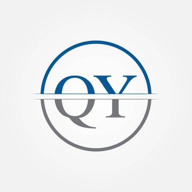 İlk Monogram Harf QY Logo Tasarım Vektör Şablonu. QY Harf Logosu Tasarımı