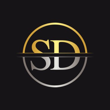 İlk Harf Sd Logo Tasarım Vektör Şablonu. Sd Harf Logosu Tasarımı