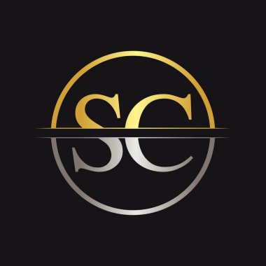 İlk Harf Sc Logo Tasarım Vektör Şablonu. Sc Harf Logo Tasarımı