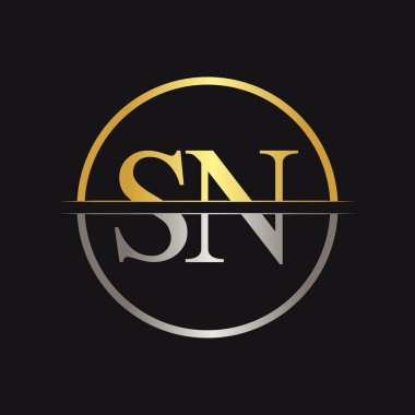 İlk Harf Sn Logo Tasarım Vektör Şablonu. Sn Harf Logo Tasarımı