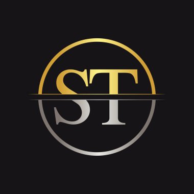 İlk Harf St Logo Tasarım Vektör Şablonu. St Letter Logo Tasarımı