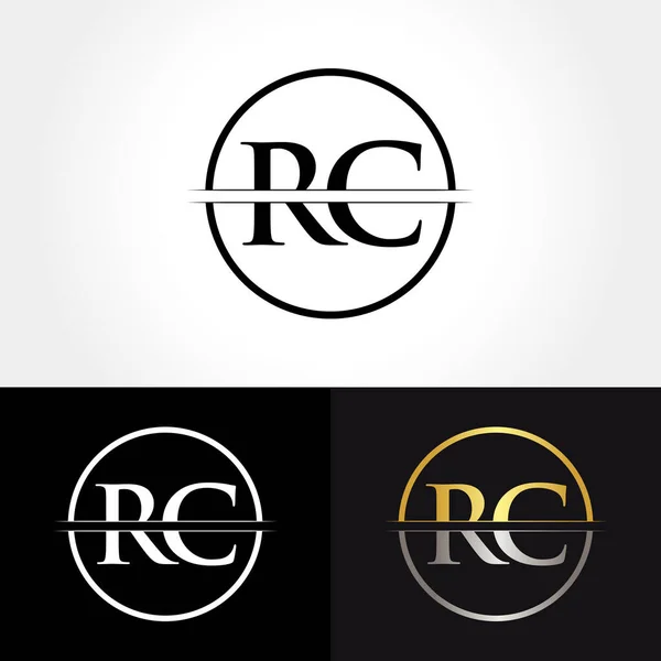 Abstract Letter Logo Design Vector Template Creative Gold Silver Colori — Vettoriale Stock