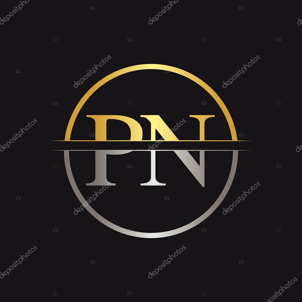 Initial Monogram Letter PN Logo Design Vector Template. PN Letter Logo Design
