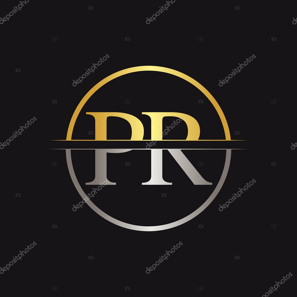 Initial Monogram Letter PR Logo Design Vector Template. PR Letter Logo Design