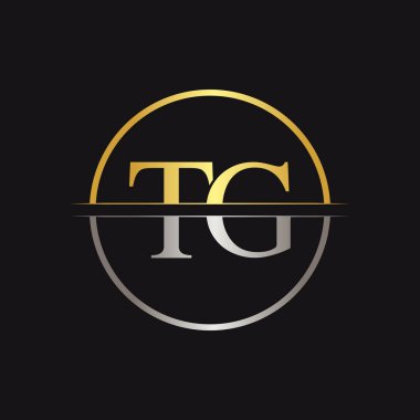 İlk Harf Tg Logo Tasarım Vektör Şablonu. Bağlı Typography Tg Harf Logosu Tasarımı