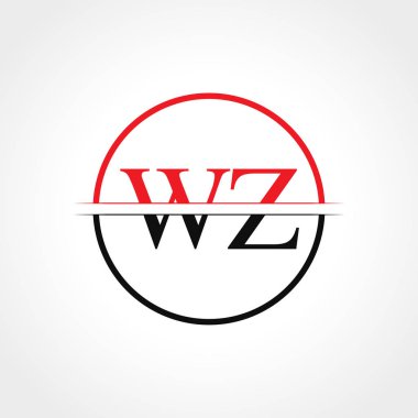 İlk Wz Harfi Bağlı Logo. Yaratıcı Harf Wz Logo Tasarım Vektörü Şablonu