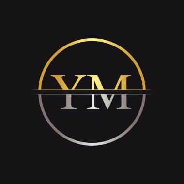 İlk Ym Logo Tasarım Vektör Şablonu. Yaratıcı Harf Ym İş Logosu Vektör İllüstrasyonu
