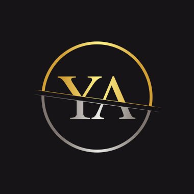 Ya Logosu Tasarım Şablonu. Yaratıcı Letter Ya Business Logo Vektörü İllüstrasyonu