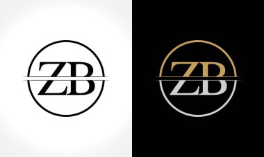 İlk Zb Logo Tasarım Vektör Şablonu. Yaratıcı Harf Zb İş Logo Vektörü İllüstrasyonu
