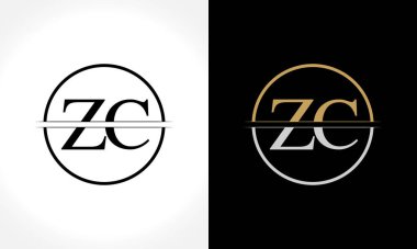 Zc Logo Tasarım Şablonu. Yaratıcı Harf Zc İş Logo Vektörü İllüstrasyonu