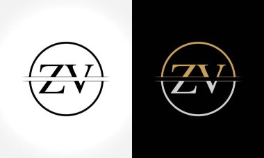 İlk Zv Logo Tasarım Vektör Şablonu. Yaratıcı Harf Zv İş Logo Vektörü İllüstrasyonu