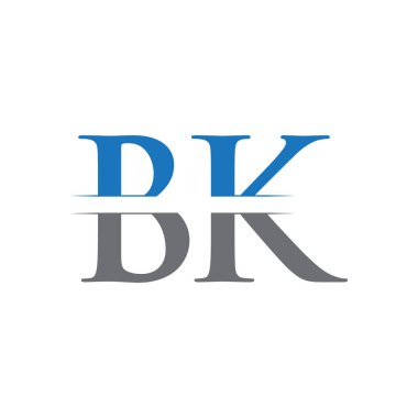 Yaratıcı modern iş tipografi vektör şablonlu ilk Bk Harfi logosu. Yaratıcı Soyut Harf Bk Logo Tasarımı