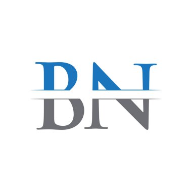 Yaratıcı modern iş tipografi vektör şablonlu ilk Bn Harfi logosu. Yaratıcı Soyut Harf Bn Logo Tasarımı