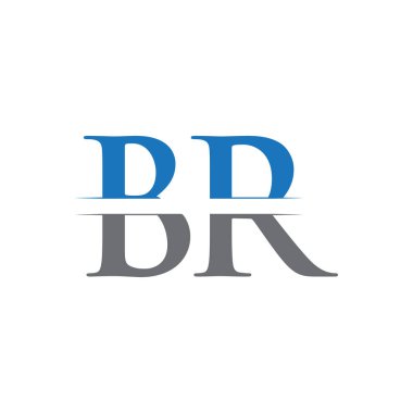 Yaratıcı modern iş tipografi vektör şablonu içeren ilk Br Letter logosu. Yaratıcı Soyut Harf Br Logo Tasarımı