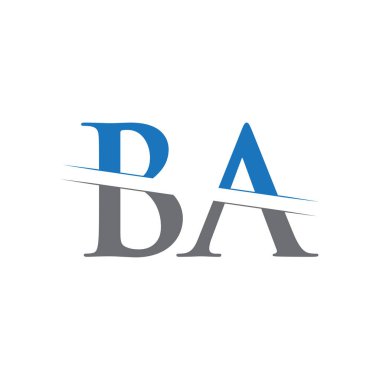 Yaratıcı modern iş tipografi vektör şablonlu ilk Ba Letter logosu. Yaratıcı Soyut Harf Ba Logo Tasarımı