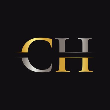 Yaratıcı modern iş tipografi vektör şablonlu Ch Harfi Logosu. Yaratıcı Soyut Harf Logosu Tasarımı