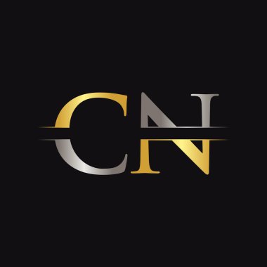 Yaratıcı modern iş tipografi vektör şablonlu ilk Cn Harf Logosu. Yaratıcı Soyut Harf Cn Logo Tasarımı