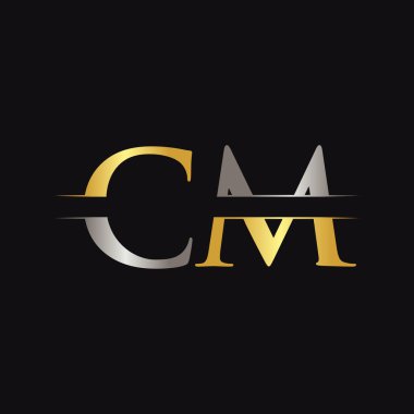 Yaratıcı modern iş tipografi vektör şablonlu ilk Cm Harf Logosu. Yaratıcı Soyut Harf Cm Logo Tasarımı