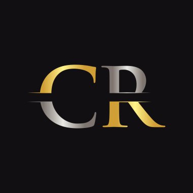 Yaratıcı modern iş tipografi vektör şablonlu ilk Cr Harf Logosu. Yaratıcı Soyut Harf Logosu Tasarımı