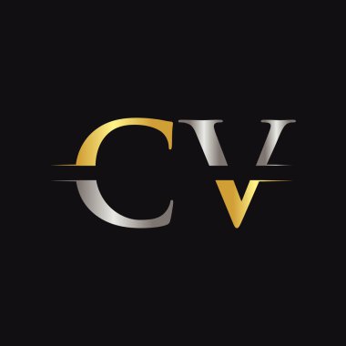 Yaratıcı modern iş tipografi vektör şablonlu ilk Cv Harf Logosu. Yaratıcı Soyut Harf Özgeçmiş Tasarımı