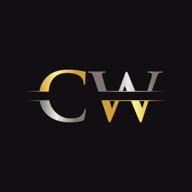 Yaratıcı modern iş tipografi vektör şablonlu ilk Cw Harf Logosu. Yaratıcı Soyut Harf Cw Logo Tasarımı
