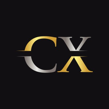 Yaratıcı modern iş tipografi vektör şablonlu ilk Cx Harf Logosu. Yaratıcı Soyut Harf Cx Logo Tasarımı