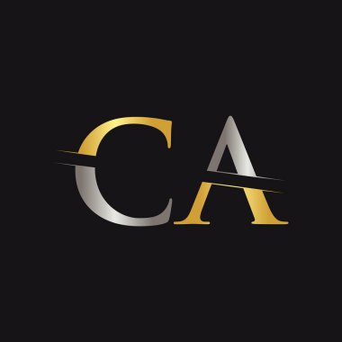 Yaratıcı modern iş tipografi vektör şablonlu ilk Ca Letter logosu. Yaratıcı Soyut Harf Logosu Tasarımı