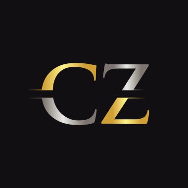 Yaratıcı modern iş tipografi vektör şablonlu ilk Cz Harf Logosu. Yaratıcı Soyut Harf Cz Logo Tasarımı