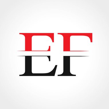İlk EF Mektubu Logo İş Vektörü Şablonu 'na Bağlandı. Yaratıcı Harf EF Logo Tasarımı