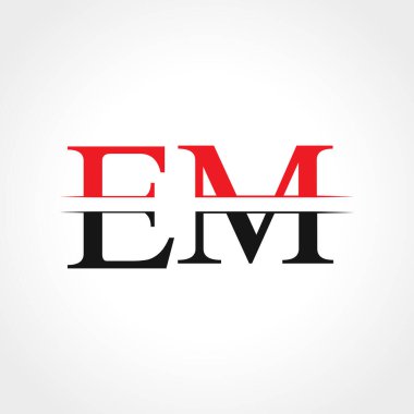 Baş harfler logo bağlantılı iş vektör şablonu. Em Logo Tasarımı