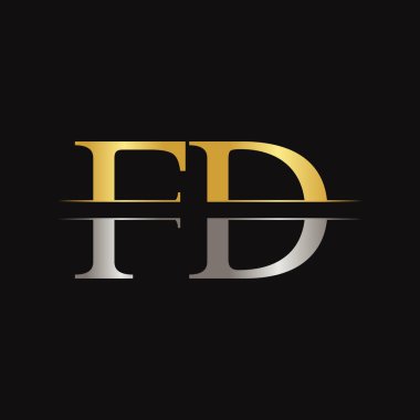 Fd harfi Tip Logo Tasarım Şablonu. Soyut Harf FD logosu Tasarımı