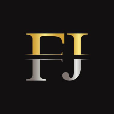 Fj harfi Tip Logo Tasarım Şablonu. Soyut Harf Fj logo tasarımı