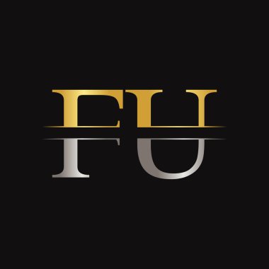 Fu harfi Tip Logo Tasarım Şablonu. Soyut Harf Fu logosu Tasarımı