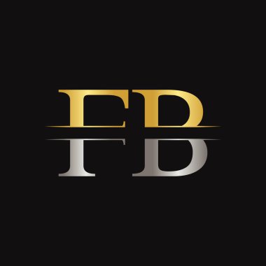 Fb harfi Tip Logo Tasarım Şablonu. Soyut Harf Fb logosu Tasarımı