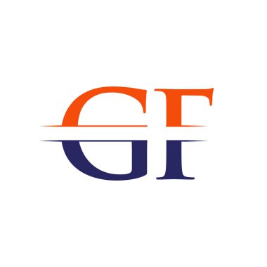 Gf harfi Tip Logo Tasarım Şablonu. Soyut Harf Gf logosu Tasarımı