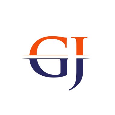 Gj harfi Tip Logo Tasarım Şablonu. Soyut Harf Gj logo Tasarımı