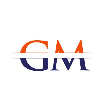 Gm harfi Tip Logo Tasarım Şablonu. Soyut Harf GM logosu Tasarımı