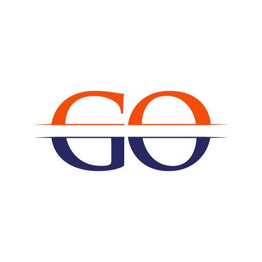 Git harf tipi logo tasarım vektör şablonu. Soyut Harf Go logosu Tasarımı