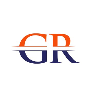Gr harfi Tip Logo Tasarım Şablonu. Soyut Harf Gr logo Tasarımı