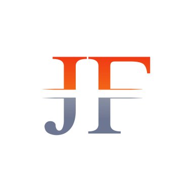 Jf harfi Tip Logo Tasarım Şablonu. Soyut Harf Jf logosu Tasarımı