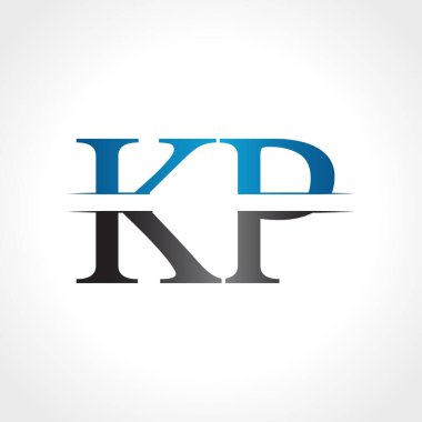 Kp harfinin ilk harfi Logo Tasarım Vektör İllüstrasyonu. Soyut Harf Kp logosu Tasarımı